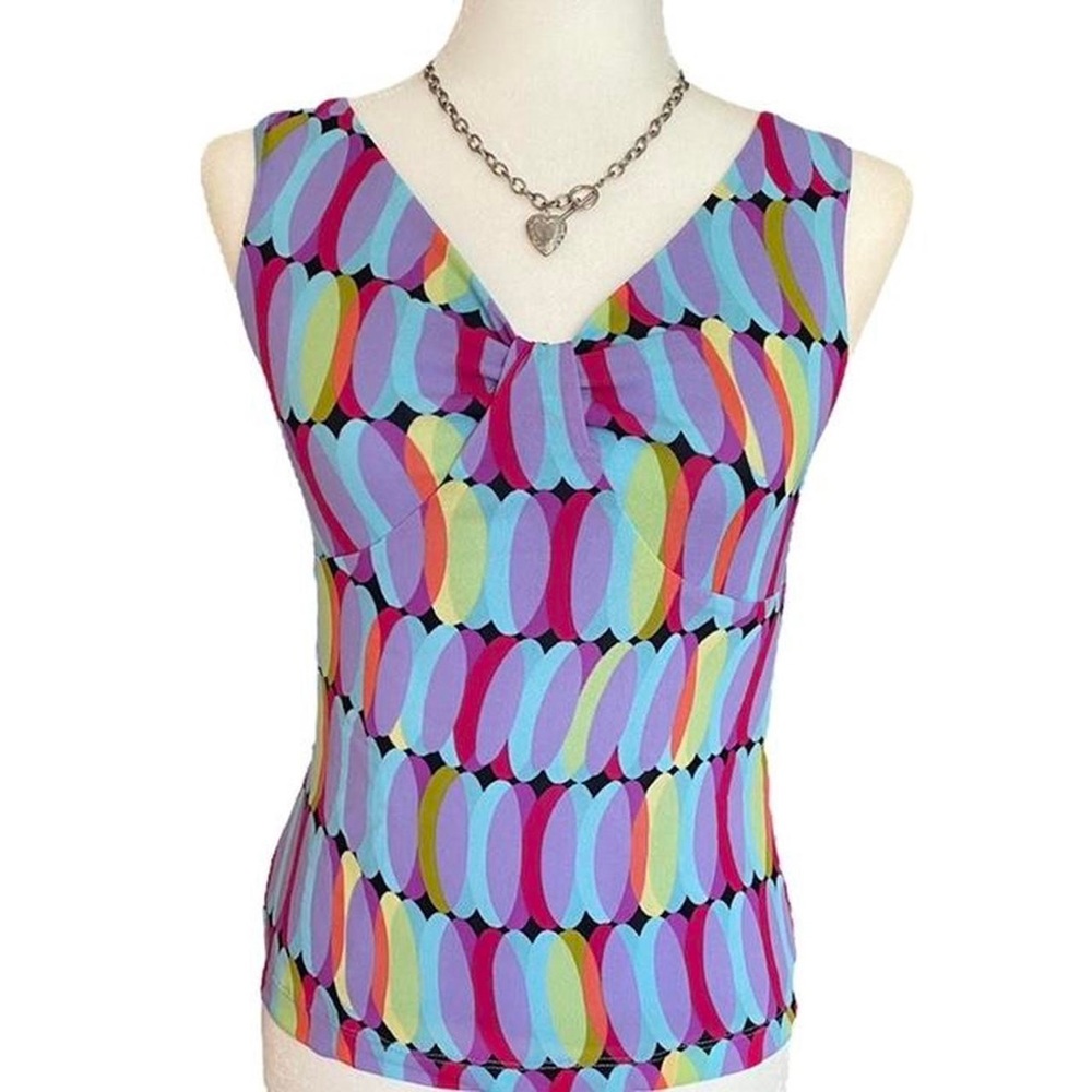 Abstract Micro Mesh Top